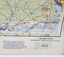Charlotte Sectional Aeronautical Chart 1966 Vintage Map North Carolina picture