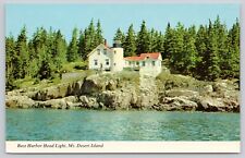 Bass Harbor Light Mt. Dessert Island Maine Vintage Postcard picture