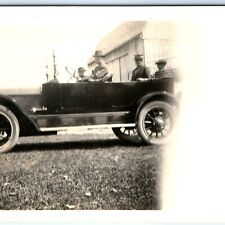 c1910s Men Unknown Touring Car RPPC Auto Real Photo Family Postcard Chevy? A125 picture
