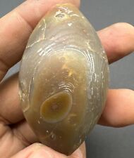 Rare Ancient Old Islamic Safavid Sulimani Banded Agate Different Eyes Brown Bead picture