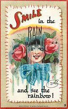 Embossed Tuck Postcard Smiles 169 Artist Dwig Smile in the Rain See The Rainbow picture