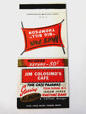 Vintage Matchbook: Jim Colosimo's Cafe, Chicago, IL (c.1960's Novelty) picture