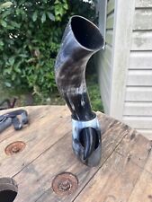 Norse Design on Viking Drinking Horn With Stand Made From Natural horn beer mug picture