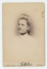 Antique c1880s Cabinet Card Beautiful Young Woman With Choker Pennsylvania, PA picture