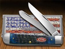 Case xx Knives Trapper Jigged Navy Blue Bone Pocket Knife Stainless 07051 picture