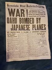 Honolulu Star-Bulletin Reprint 1st, 2nd & 3rd Extras Dec. 7, 1941 Pearl Harbor  picture