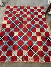 Vintage handmade quilt 60 X 76/Well Loved/wear Marks picture