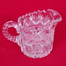 Vintage Libbey American Brilliant Hobstar and Saw-edge Cut Glass Creamer picture