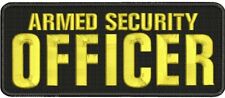 Armed Security Officer embroidery patch 4x10 hook gold picture