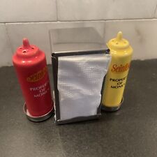 Seinfeld Property of Monk's Mustard Ketchup Salt Pepper Shakers & Napkin Holder picture