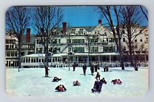 East Northfield MA-Massachusetts Hotel Snow Sledding Skiing Vintage Postcard picture