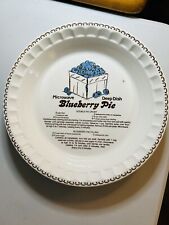 Vtg Royal China BLUEBERRY PIE Recipe Deep Dish Microwave 11 inch Country Harvest picture