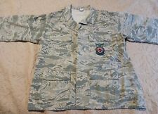 Military Camo Air Force Utility Shirt USAF Fire Protection Patch Size 44 picture