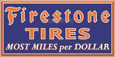 FIRESTONE TIRES REPAIR GAS SERVICE STATION OLD SIGN REMAKE ALUMINUM SIZE OPTIONS picture