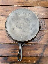 ERIE #8 CAST IRON SKILLET, PRE-GRISWOLD, 2ND SERIES, FLOWER MARK, CIRCA 1880s picture