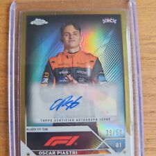 2023 TOPPS CHROME F1 RC OSCAR PLATES GOLD REFRACTORS CAR /50 picture