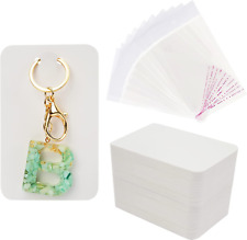 100 Pcs Keychain Display Cards with Self-Sealing Bags, 3'' X 4.7'' Keychain Card picture