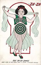 See Za Za Dance Optical Illusion Belly Dancer Vintage Novelty Postcard picture