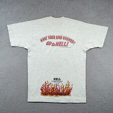 Vintage Hellacious Sportswear Shirt Adult Large Gray Go To Hell Flames Fire 90s picture