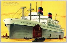 AMERICAN PRESIDENT LINES Cruise Ship Postcard S.S. President Cleveland picture