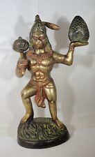 Antique Metal Hindu God Lord  Statue Hanuman Maruti Bajrangabali Anjaneya  picture