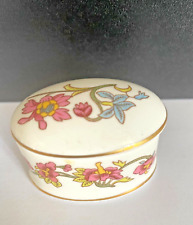 Vintage - Handmade Floral Trinket Jewelry Box Bone China Aristocrat - England picture