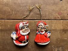 Vintage Ceramic Christmas Ornaments Mr Mrs Clause Cute Retro Nostalgic  picture