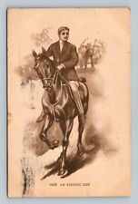 An Evening Ride Horses Postcard POSTED 1909 picture
