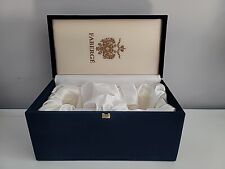 Original FABERGE Blue Velvet Silk Presentation Box Case for Pair Whiskey Glasses picture