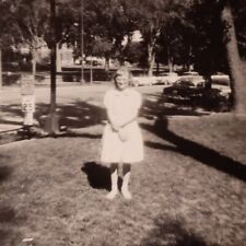 SD South Dakota 1950s Photo Girl Lawn Town St. Signs B&W Pierre Development Vtg picture