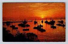 Monterey CA-California, Harbor Sunrise, Antique, Vintage Postcard picture