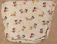 Vtg Dundee Disney Baby Mickey & Friends Crib Fitted Sheet + White Crib Sheet picture