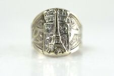 Intriguing Eiffel Tower Ring, Paris France Signed Signet Souvenir Ring picture