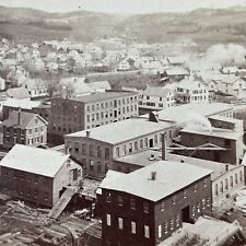 Antique 1860s Lumber Mills In Keene New Hampshire Stereoview Photo Card V1971 picture