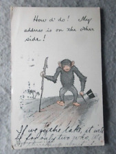 How D' Do My Address Is On The Other Side Undivided Back Postcard 1911, Monkey picture