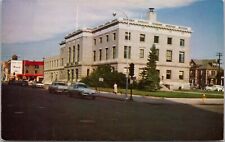 Post Office Downtown Great Falls MT Nash Auto Sign c50's Old Cars Postcard UNP picture