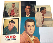 Actor Rock Hudson Vintage 5 Picture Cut Outs from Old Movie Magazines #1 picture