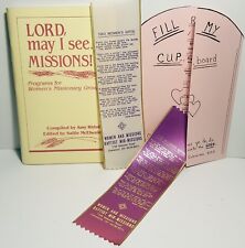 c1980s BAPTIST WOMEN'S MID-MISSIONS Lot Booklet Bookmarks Ribbons Cleveland Ohio picture