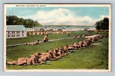 Skirmish Line Drill At Camp, World War I Vintage Postcard picture