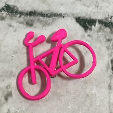 Bicycle Pin Hot Pink Plastic Brooch Cycling Pinback Retro  picture