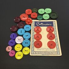 Vintage Colt Button Lot Confirmed Plastic House Dress Pink Red Green Blue picture