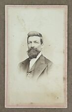 Antique Victorian CDV Photo Card Portrait Handsome Bearded Man New York picture