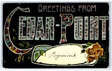 1910 Cedar Point, OH Postcard-  LARGE LETTER GREETINGS FROM CEDAR POINT picture
