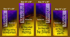 Inspirational Christian Banners - Beatitudes (G916-4) (SMALL 4 BANNER SET) picture