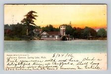 Spring Lake MI-Michigan, Exmoor Hotel & Boat House, Vintage c1906 Postcard picture