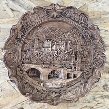 VINTAGE - HEIDELBERG GERMANY 3D Wood Resin 9” Souvenir Plate picture