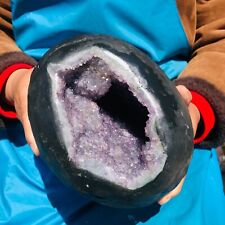 6.86LB Natural Amethyst Cave Quartz Crystal Mineral Specimen Healing+Base 1001 picture