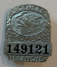 1946 ILLINOIS - Licensed Chauffeur Badge pin #149121 picture
