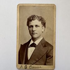 Antique CDV Photograph Very Handsome Young Man ID Crouse Signed Columbus OH picture