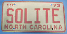 1973 North Carolina license plate SOLITE cinderblock picture